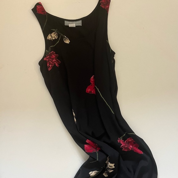 Vintage Carol Anderson Black Floral Two Piece Dress & Jacket set size medium - Picture 6 of 8